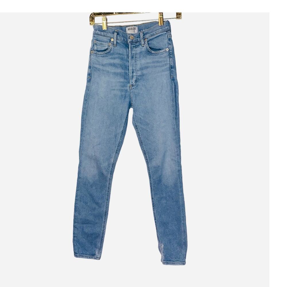 AGolde Women's Nico High Rise Skinny Fit Button Fly Jeans Size 24